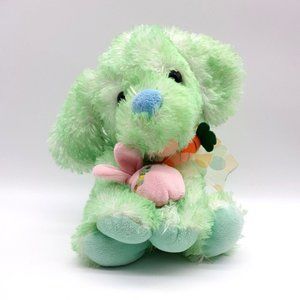 Green Easter Puppy Plush Walmart Retired Collectable Clean Sanitized Egg Carrot